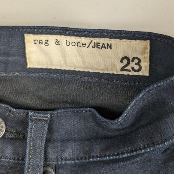 rag & bone Jeans Womens Size 23 Dark Blue Skinny Ankle Zip Pants - Picture 2 of 8